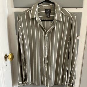 Green and White Button-Down